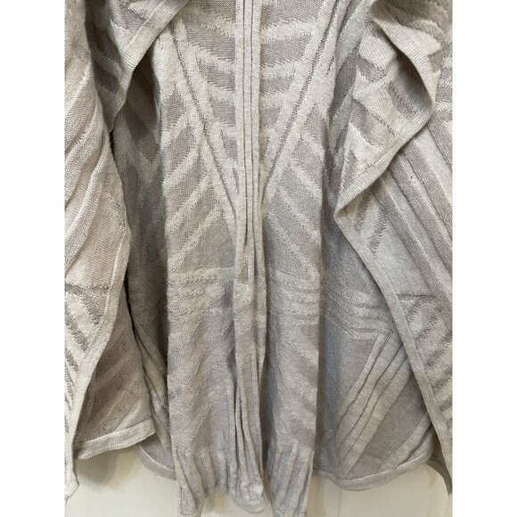 Nic and Zoe Women’s Sweater Cardigan Open Front Silver Striped Oversized Sm Long - Picture 5 of 9